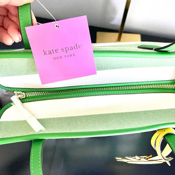 Kate spade Cabana Tote & Dust Bag NWT Tropical Vibe Thick Embroidery in black - Picture 11 of 13